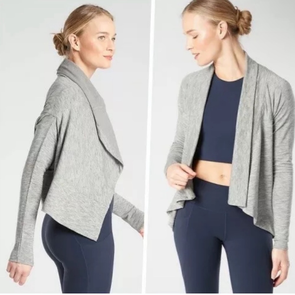 Athleta Nirvana Wear Two Ways Open Cardigan Wrap Sweater Small